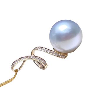 S925 <b>Silver</b> Pendant with 8-11mm Round Beads DIY <b>Pearl</b> Accessories Simple S-shaped <b>Necklace</b> Stand 30309 - Product Image 5