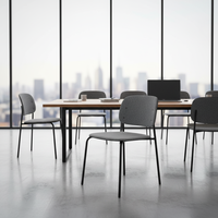Nouvelle chaise de conférence multifonctionnelle en feutre PET recyclé, design minimaliste moderne, base en fer, mobilier de bureau durable