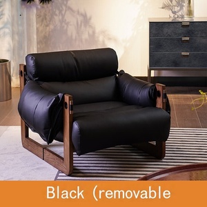 Poltrona Singola Reclinabile in Legno Massello Stile Antico con Rivestimento in Pelle Jersey per Persone che Amano il Relax nel Soggiorno - Product Image 6