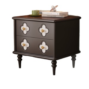 Armoire de rangement en bois massif de style vintage, couleur noyer, design français, meubles de chambre à coucher - Product Image 3