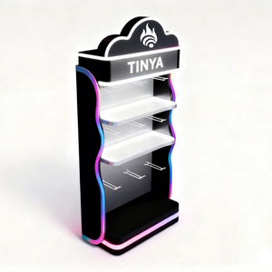 رف عرض مضاء بتقنية LED من ماركة TINYA لمنتجات التبغ، رفوف متاجر حديثة من الأكريليك مع أضواء نيون RGB - Product Image 2