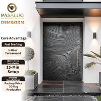 Portes d'entrée extérieures résidentielles modernes en aluminium pour villas et maisons, modèle 2026 OEM PSL, avec gravure 3D, pour une sécurité accrue