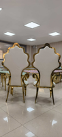 Fauteuil Trône Haut de Gamme en Acier Inoxydable pour Location Événementielle, Chaise de Salle à Manger de Luxe pour Mariages et Banquets, Vente en Gros