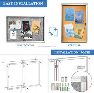 KBW Tableau d'affichage verrouillable de 36x24 pouces, tableaux d'affichage fermés, encadrés en aluminium - Product Image 5