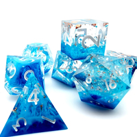 HS DICE – Nouvel ensemble de dés polyédriques en résine bleue, 7 pièces, pour jeux de rôle et de société Dungeons and Dragons (D&D)