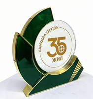 Plaque commémorative de luxe en cristal personnalisée, ornement commémoratif du 35e anniversaire de l'entreprise, trophée à gravure honorifique