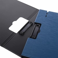 Porte-documents pliable en métal inoxydable avec logo personnalisé, en plastique PP rose et noir, pour le bureau et l'école
