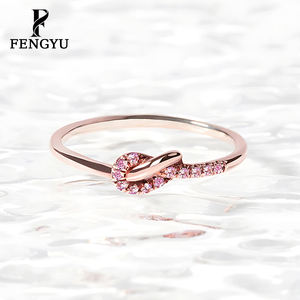 Anillo <span class=keywords><strong>de</strong></span> Nudo <span class=keywords><strong>de</strong></span> Circonita Rosa Oro Rosa Fino para Mujer, <span class=keywords><strong>Plata</strong></span> <span class=keywords><strong>de</strong></span> Ley 925, Anillos Sencillos, Joyería <span class=keywords><strong>de</strong></span> Moda <span class=keywords><strong>de</strong></span> Diseñador Personalizado al por Mayor - Product Image 4
