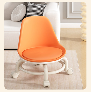 Chaise pivotante transparente en acrylique avec roulettes en acier inoxydable, petit tabouret silencieux pour usage domestique, tabouret à roulettes avec rebords, tabouret <span class=keywords><strong>de</strong></span> sol - Product Image 5