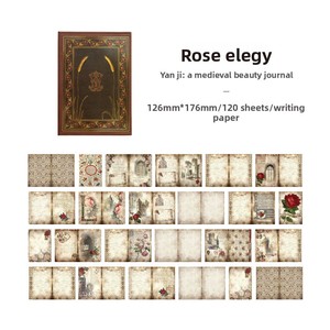 Cuaderno Retro <span class=keywords><strong>Americano</strong></span> Medieval Vintage, 120 Páginas, 4 Estilos, Diario de Papel Grueso para Escribir y Dibujar a Diario - Product Image 6