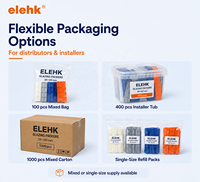 Entretoises et calques en plastique Elehk HDPE PP 28x100 pour vitrage, entretoises plates pour fenêtres, pour applications extérieures, pack mixte