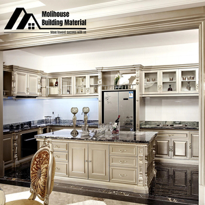 Moderne Keukenmeubelkasten Verhoogde Deurontwerp Klaar Tot Geassembleerde Complete Set Massief Houten Luxe Modulaire Keukenkasten - Product Image 4