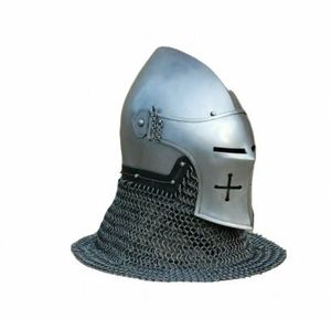 Casco Medieval Personalizado SCA HMB de Acero, Aventail, Hecho a Mano, Pulido, Redondo, Vintage, para Regalos de Navidad y Acción de Gracias - Product Image 3