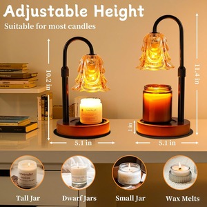 Lampe chauffe-<span class=keywords><strong>bougie</strong></span> avec minuterie et variateur d'intensité, hauteur réglable, décoration d'intérieur pour salon, chambre, bureau, cadeau vintage pour femmes, maman - Product Image 2