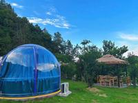 Dômes de glamping préfabriqués modernes avec ciel étoilé pour salle à manger, maisons minuscules à bulles, tentes en polycarbonate détachables pour hôtels et salles de bain