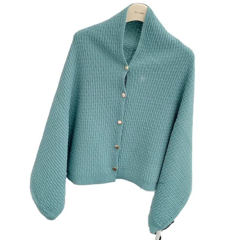 Châle tricoté en cachemire pour femmes, nouveau style classique, multifonctions, couleur personnalisée, châle d'automne et d'hiver, doux, avec bouton en métal,