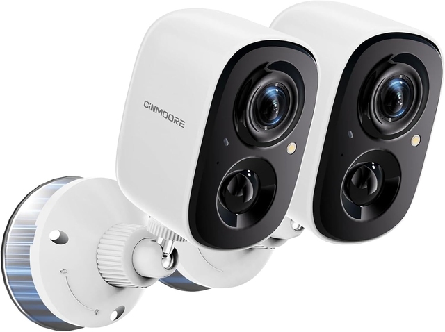 Wireless Home Security Camera BC22U Twin Pack Outdoor WiFi Non-Subscription AI Person Detection Color Night Vision
