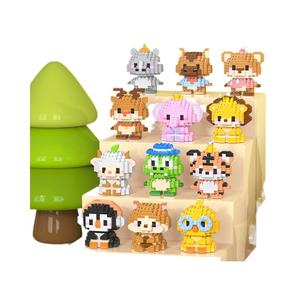 Ventes chaudes de 12 blocs de construction de petites particules de poupées de dessin animé, jouets éducatifs pour enfants, cadeaux de vacances, vélo à 7 vitesses - Product Image 2