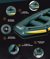 Bateau de pêche gonflable en PVC épais pour 4 personnes, résistant à l'usure, kayak de canoë pliant, vente en gros