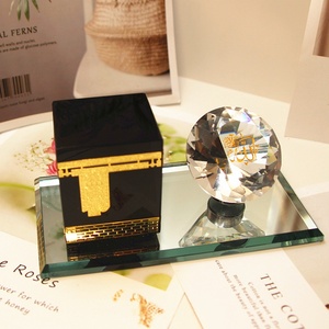 2025 New Supplies <b>Crystal</b> Glass Carved <b>Moon</b> Eid Mubarak Elegant Ramadan Home Decoration - Product Image 1
