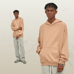 Plain Blank Mens Hoodie Heavyweight French Terry Fabric Oversized No-String Drop Shoulder - Product Image 1