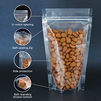 Sachets Doypack refermables transparents avec fermeture éclair pour snacks et emballages alimentaires en plastique
