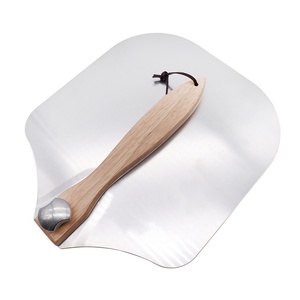 Accessoires de cuisine de haute qualité, pelle à pizza pliable en acier inoxydable, pelle à pizza en aluminium avec manche en bois - Product Image 3