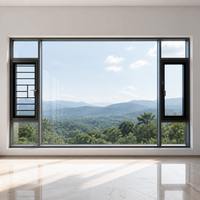 Ventanas Abatibles de Aluminio JOUGE Honor 120 Ultra con Pantalla Integrada, Apertura Exterior y Rotura Térmica de Diez Cavidades para Casas Modernas