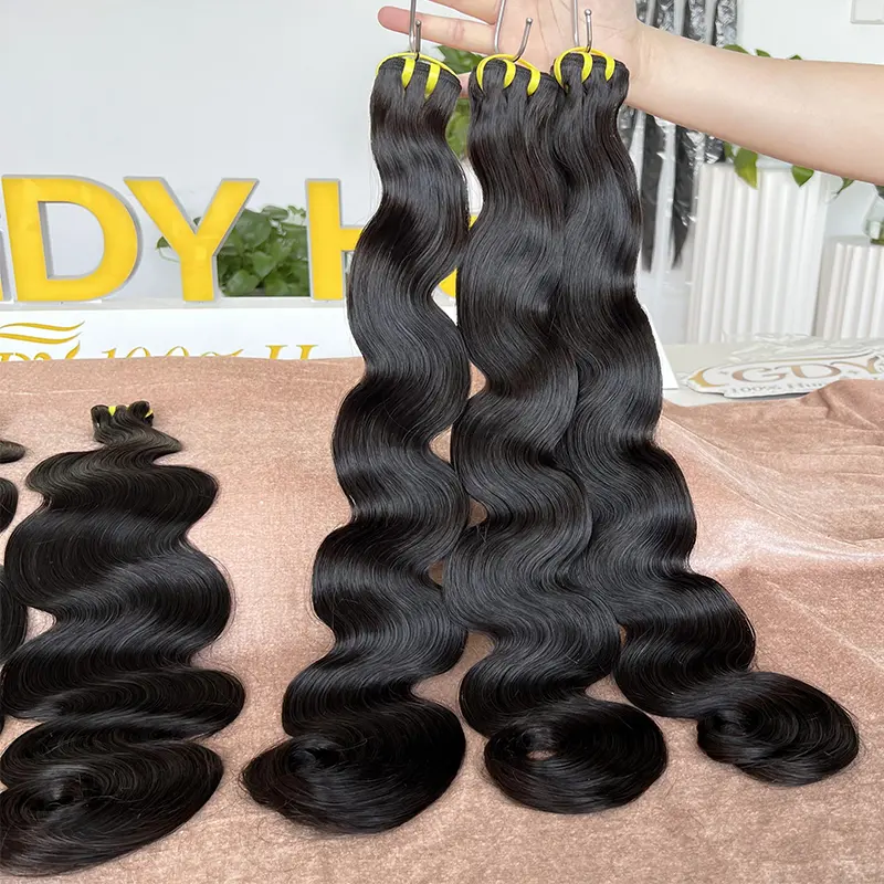 Cabello Humano Cabello humano natural Mink Raw Virgin Hair Vendor Bundles Double Drawn Body Wave Bundles