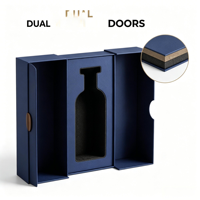 Boîte cadeau pour vin à double porte de qualité supérieure, logo personnalisé, emballage en papier de luxe pour bouteille de vin rouge ou spiritueux
