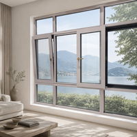 Ventanas y Puertas Corredizas Comerciales de Aluminio con Doble Acristalamiento Templado para Villas Modernas HUACAI