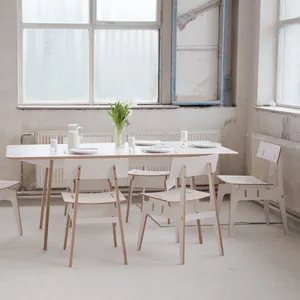 Ensemble de meubles de salle à manger de luxe écologique, table à manger en bois, 6 chaises, bon marché prix d'usine