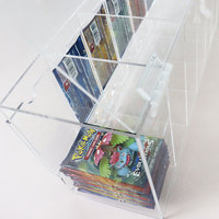 Vente en gros distributeur de cartes TCG Pokemoned en acrylique boîte de présentation de pack booster en acrylique transparent distributeur de pack booster à 6 emplacements avec couvercle