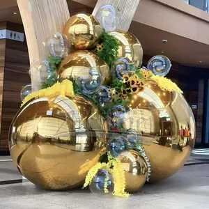 Zhenmei fabricante inflável comercial esfera de pvc espelho balão reflexivo natal inflável espelho bola para decoração
