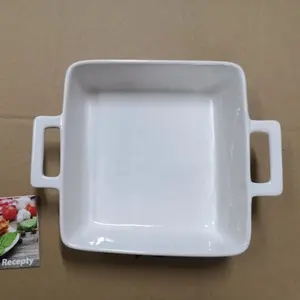 Oven Safe Cheap Ceramic Casserole Baking Dish Square Baking Plate