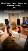 Microphone portable sans fil dynamique cardioïde personnalisable Type C pour karaoké, recharge universelle monocanal
