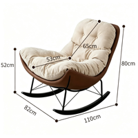 Fauteuil à bascule vintage français pour adulte, fauteuil inclinable individuel de designer, chaise longue de loisirs pour balcon et salon