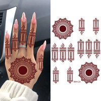 Autocollants Henné Mains Rouge Mystère Fleur Mandala Sexy Jetables Imperméables Non Toxiques pour Fêtes