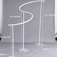 Support métallique incurvé en forme de S, support de décoration pour mariage et événements, cadre de décoration suspendu pour scène
