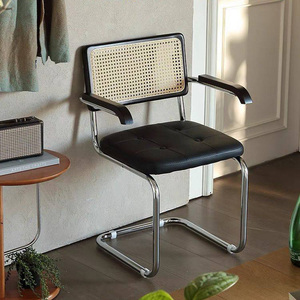<span class=keywords><strong>Silla</strong></span> de Comedor Wayon de Lujo, Estilo <span class=keywords><strong>Cesca</strong></span> Moderno de Mediados de Siglo, Acero Inoxidable, Cuero PU Marrón, Resistente, para Hogar y Oficina - Product Image 2