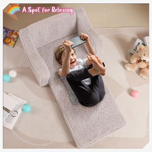 Salon enfant peluche paresseux <span class=keywords><strong>coussin</strong></span> et canapé jouer enfants chambre Mini pliant pliable bébé siège canapé-lit 3 couches mousse canapé pour enfants - Product Image 2