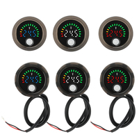 Mini 12V 2A redondo LED indicador de voltaje Digital Monitor retroiluminación voltímetro impermeable para ácido/batería de litio barco motocicleta