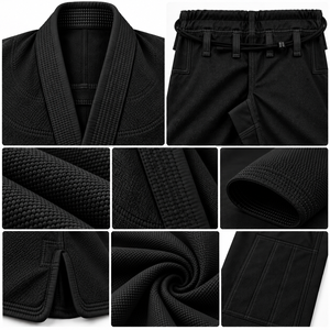 Kimono de Jiu-Jitsu Noir 100% Coton Unisexe Adulte Coupe Classique Durable Tenue Athlétique Vêtements de Sport Arts Martiaux - Product Image 6