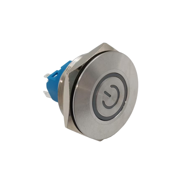 30MM Momentary Metal Push Button Switch with Red LED Power Symbol, Waterproof Self-reset Push Button
