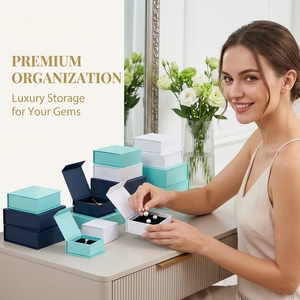 Boîtes d'emballage pour bijoux avec rembourrage en coton et couvercle, boîte de rangement en carton pour bijoux, étui de présentation pour colliers, bracelets, boucles d'oreilles, bagues - Product Image 6