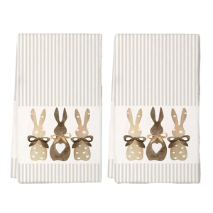 Serviettes de cuisine en coton avec motif de lapin imprimé, torchons rectangulaires pour usage domestique - Product Image 1