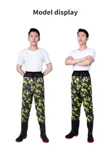 Pantalon de pêche jaune camouflage entièrement imperméable unisexe en PVC pour la pêche et les travaux aquatiques - Product Image 5