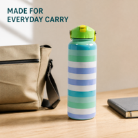 Gobelet isotherme classique en acier inoxydable à double paroi, avec paille en silicone anti-fuite et poignée de transport réutilisable, pour les voyages (12-24 oz)