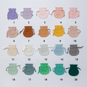 Bolsa de Joyería Redonda de Microfibra de Gamuza con Cordón, 8*9CM, 4-5 Piezas por Juego, para Anillos - Product Image 6