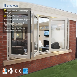 Ventana Plegable de Vidrio para Proyecto Residencial <span class=keywords><strong>Jordan</strong></span>, Sistema de Ventana Plegable de Aluminio con Diseño Multipanel - Product Image 2